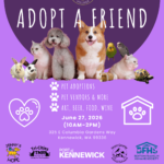 Adopt A Friend Event Flyer 6.27.26 at Columbia Gardens Artisan Village