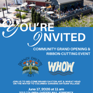 Brandi Dayton Art & Wheat Head on the Water Grand Opening Flyer 6.17.26