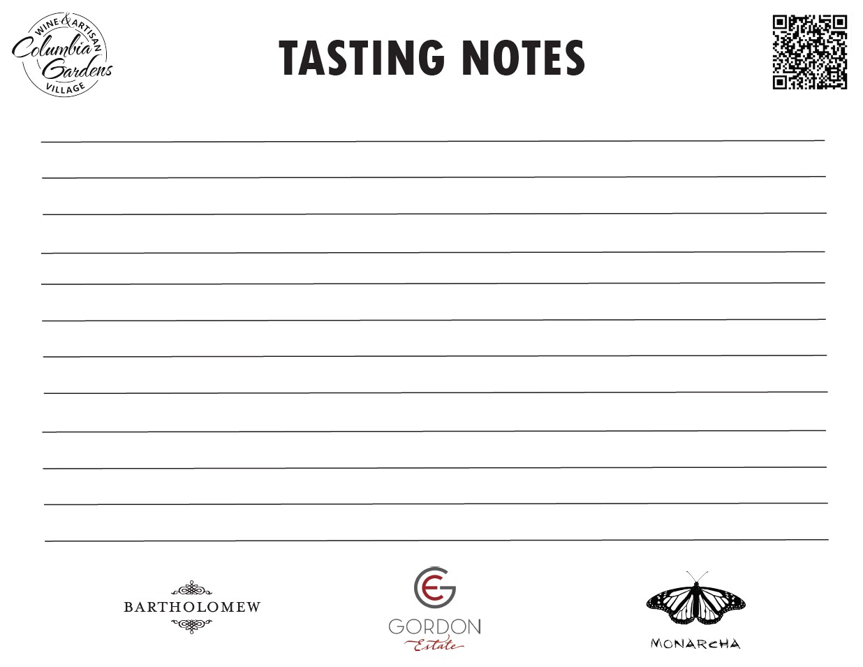 Columbia Gardens Tasting Notes
