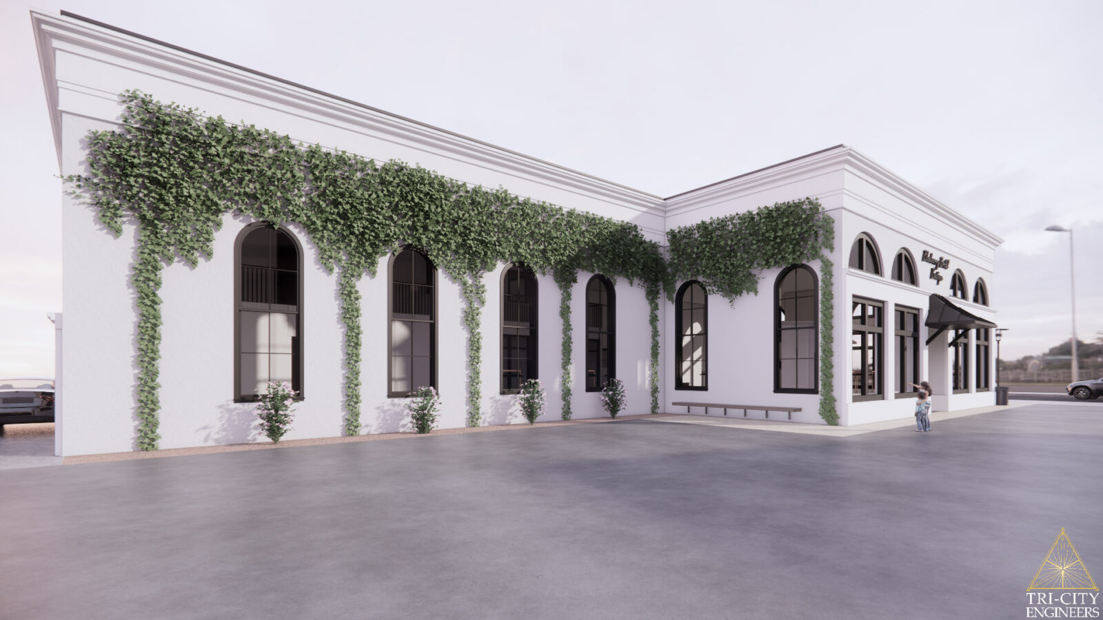 Artist's rendering of Blueberry Bridal. Owner, Amber Keller, purchased Lot 18 at Vista Field to build this retail wedding shop.