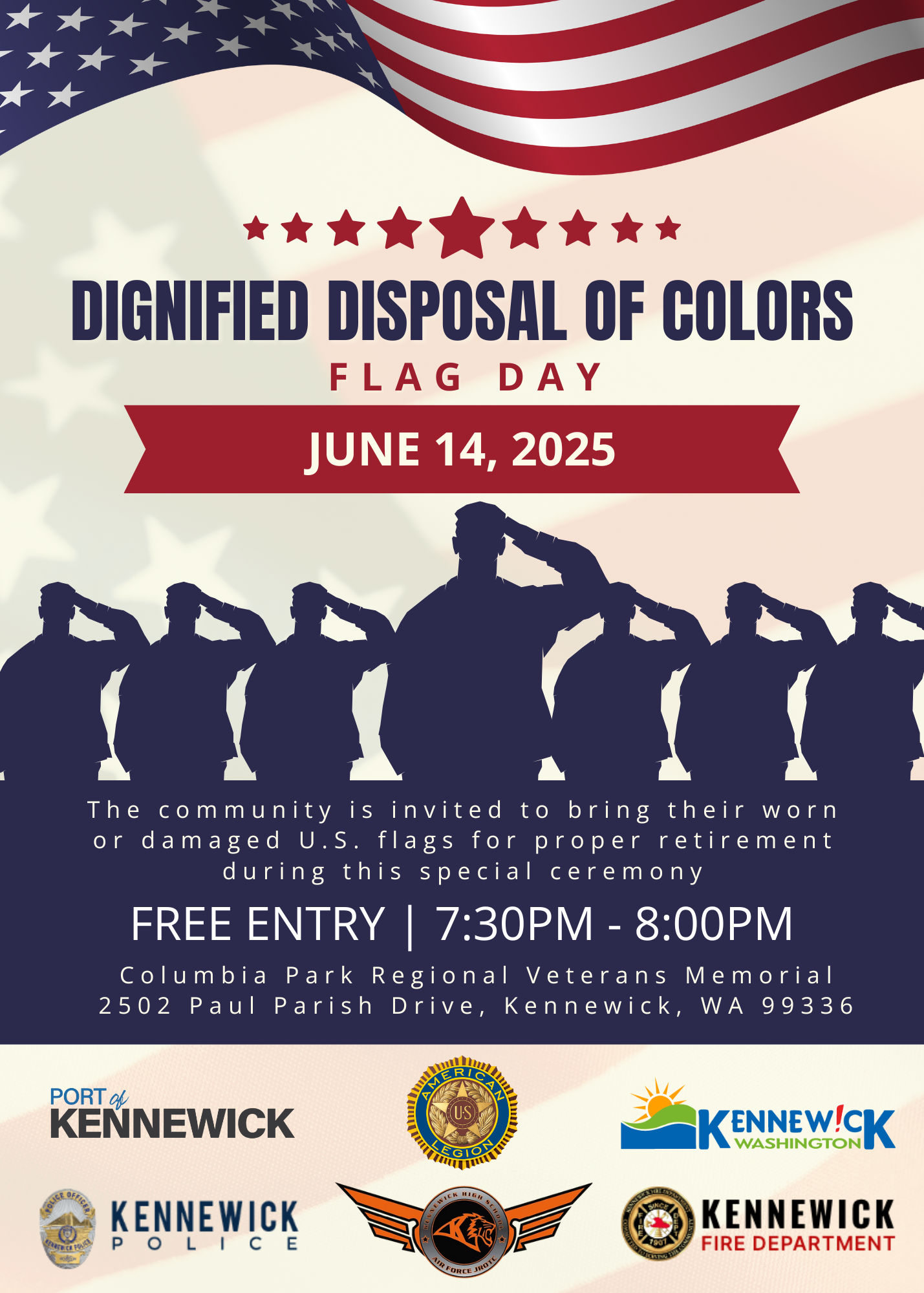 Dignified Disposal of Colors on Flag Day Invitation 2025