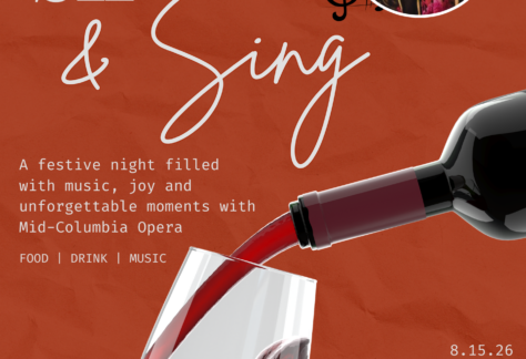 Sip & Sing Event Flyer at Columbia Gardens 8.15.26