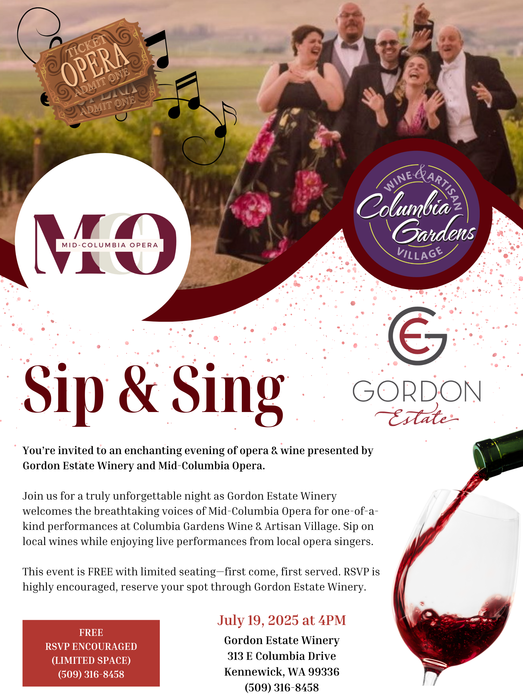 Sip & Sing Event Flyer 7.19.25