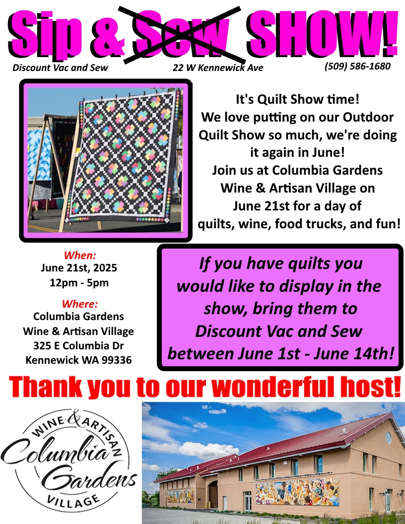 Sip & Show! Outdoor Quilt Show Flyer