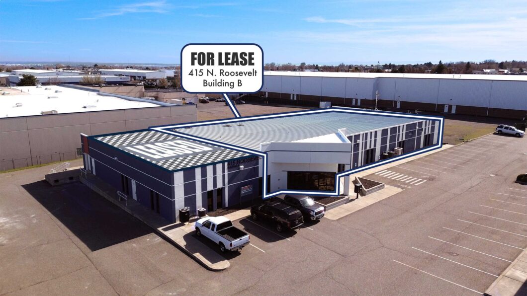 Vista Field Development Building #B aerial showing available and leased spaces.