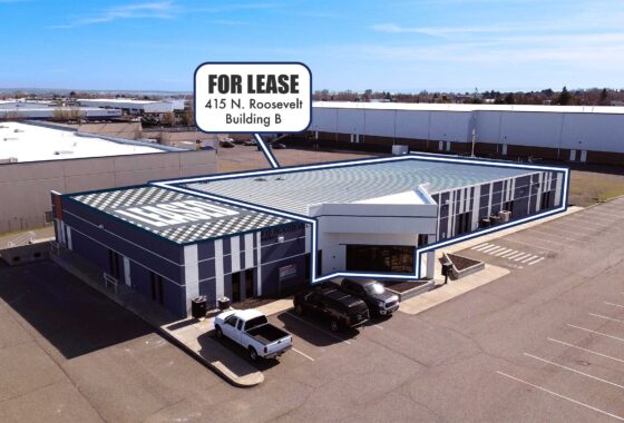 Vista Field Development Building #B aerial showing available and leased spaces.