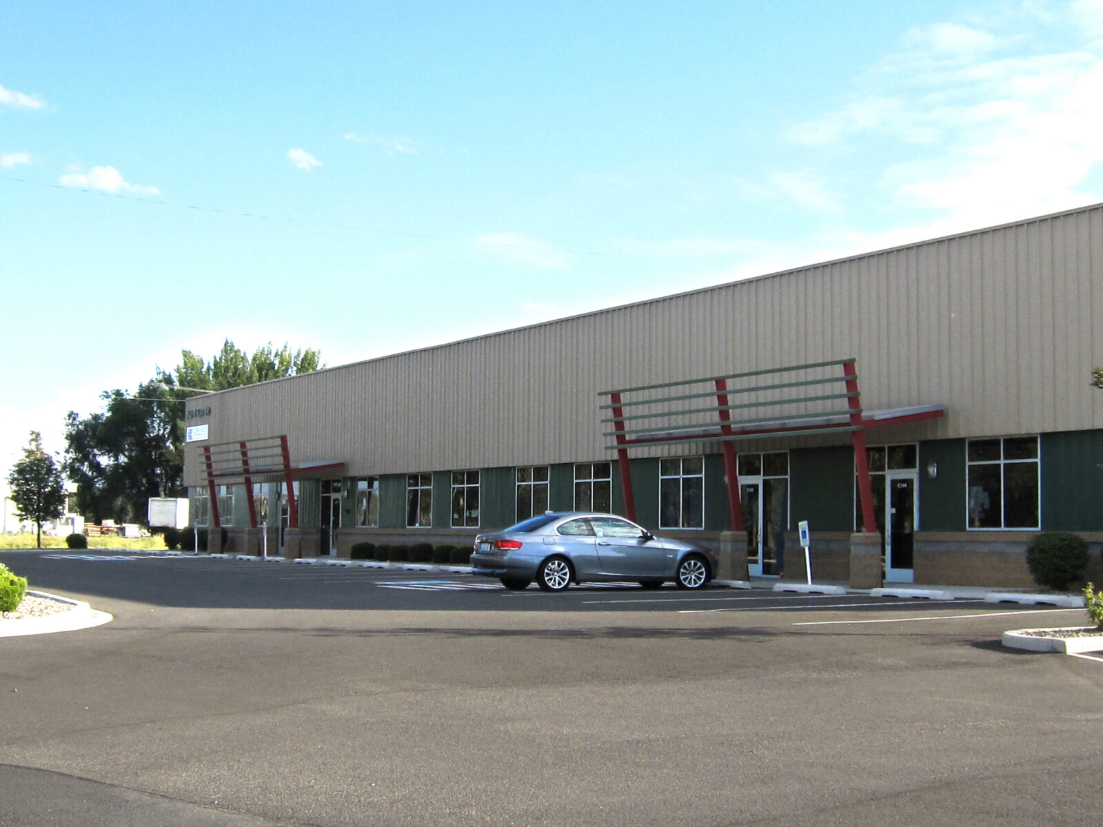 Ground-level exterior of Oak Street Industrial Park Development Building C.