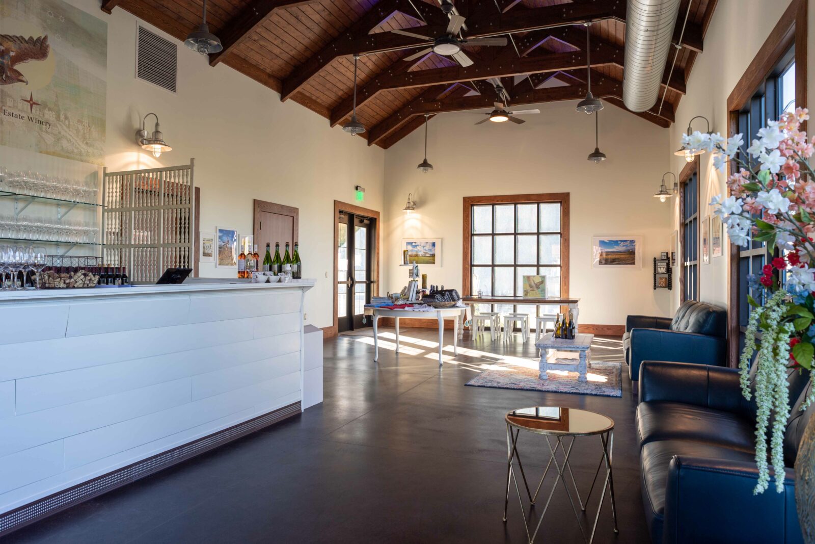 Tasting room interior space at Columbia Gardens.