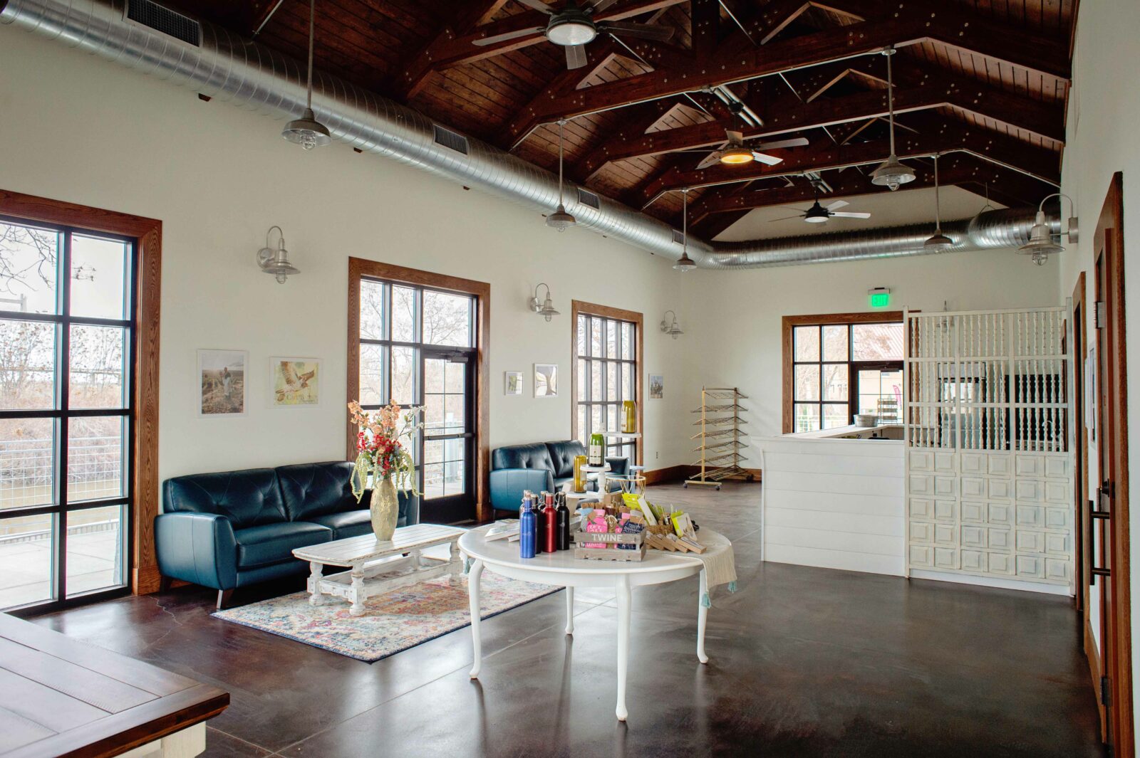 Tasting room interior space at Columbia Gardens.